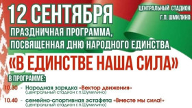 Уважаемые жители и гости Шумилинского района, приглашаем вас принять участие в мероприятиях, в рамках празднования Дня народного единства